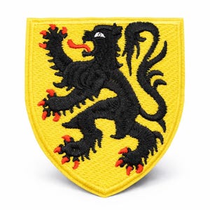 Flanders Lion Iron On Patch | Flemish Coat of Arms Patch