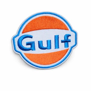 Écusson brodé avec logo Gulf – Écusson à repasser ou à coudre pour sport automobile