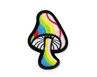 Psychedelic Mushroom Patch – Embroidered Iron-On Applique