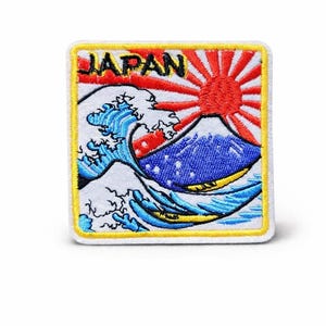 Parche termoadhesivo con insignia de surf del sol naciente japonés
