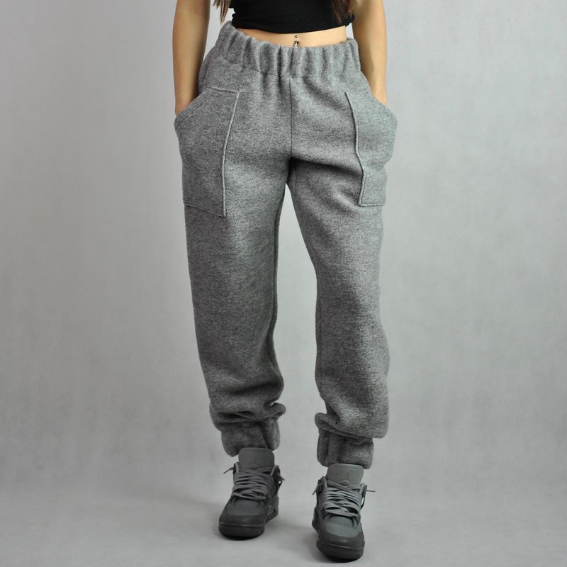 Boiled Wool Bootcut Trousers