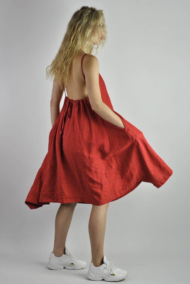 Red Rope Linen Pants - Dress To