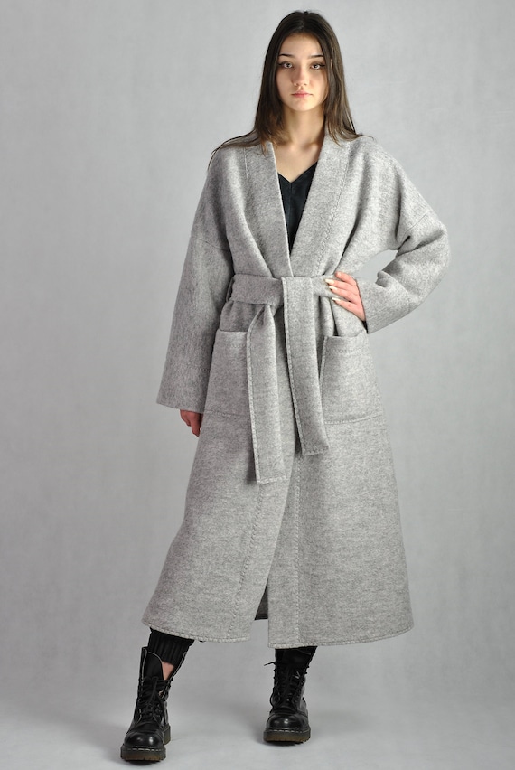 Kimono wool coat discount