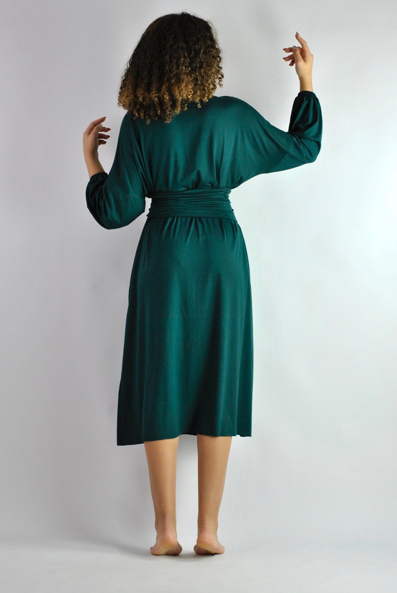 Bottle Green Dress Green Casual Dress Loose Fitting Tunic Etsy