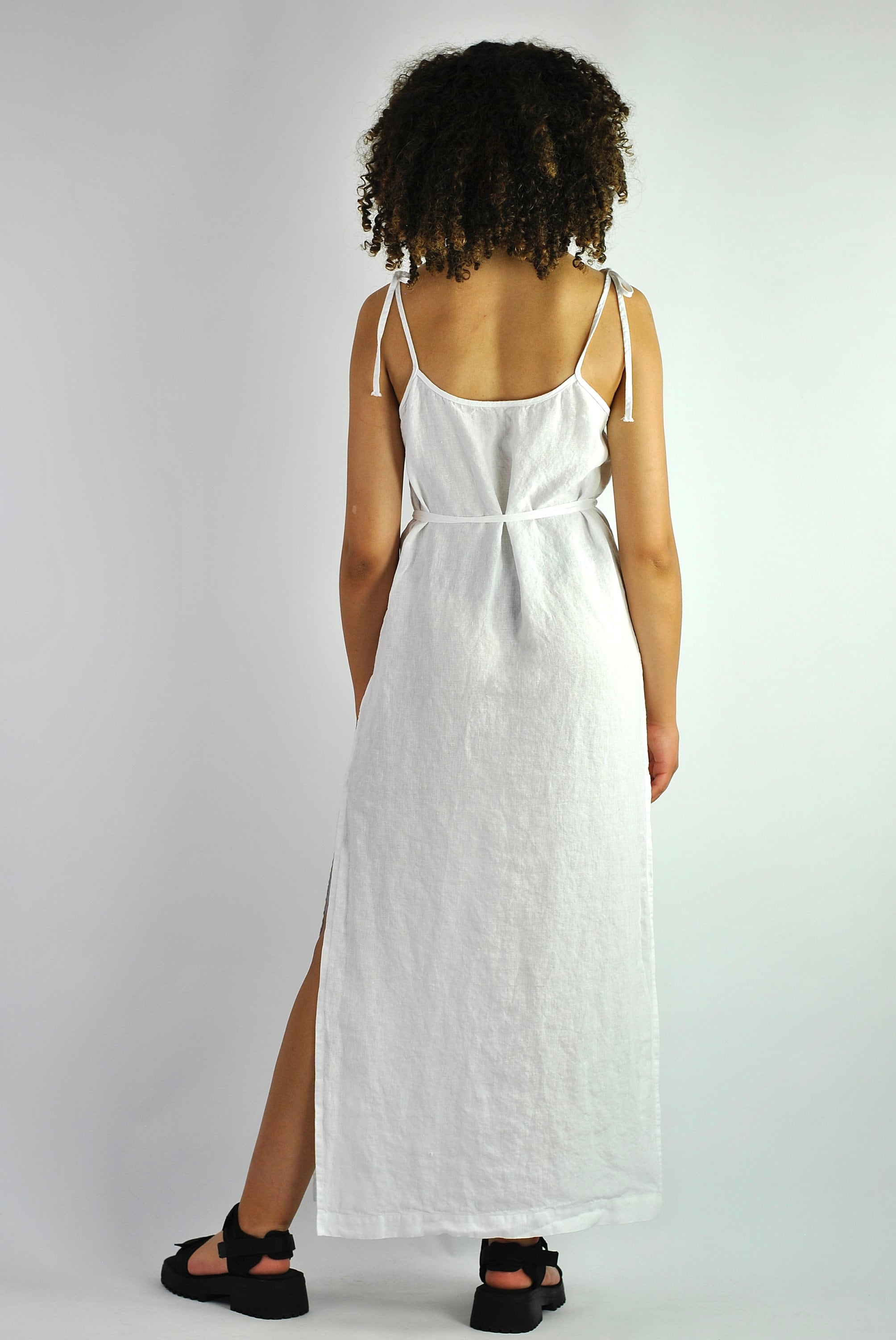 White Linen Slip Dress , Strapped Summer Dress 100 Linen No. 87 Etsy UK