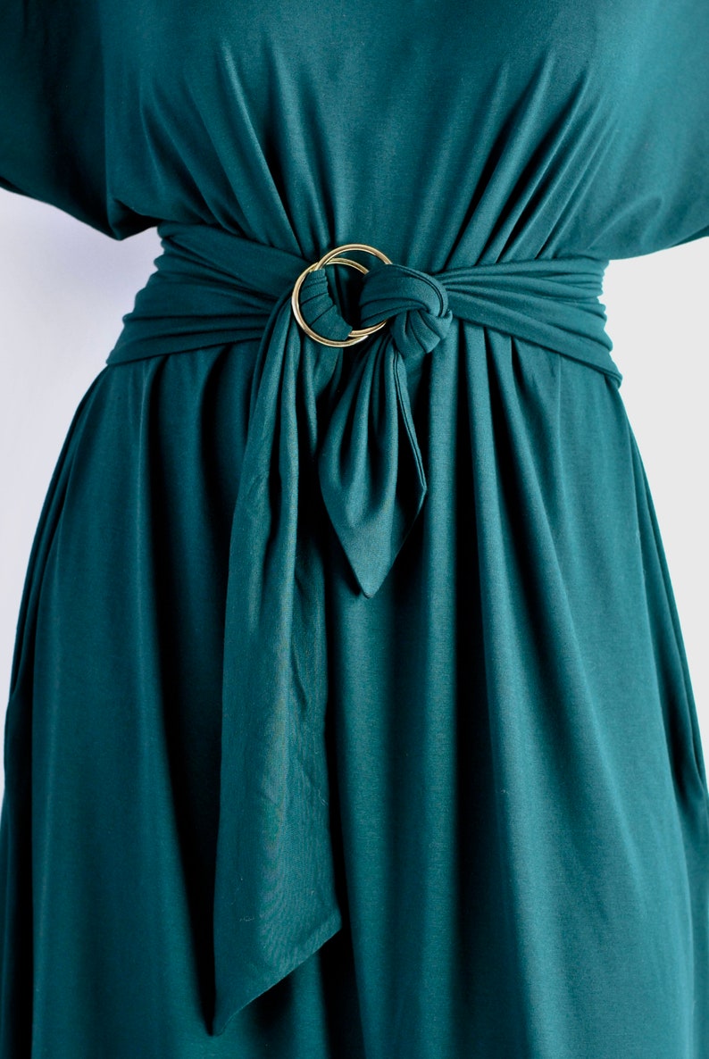 Bottle Green Dress Green Casual Dress Loose Fitting Tunic Etsy