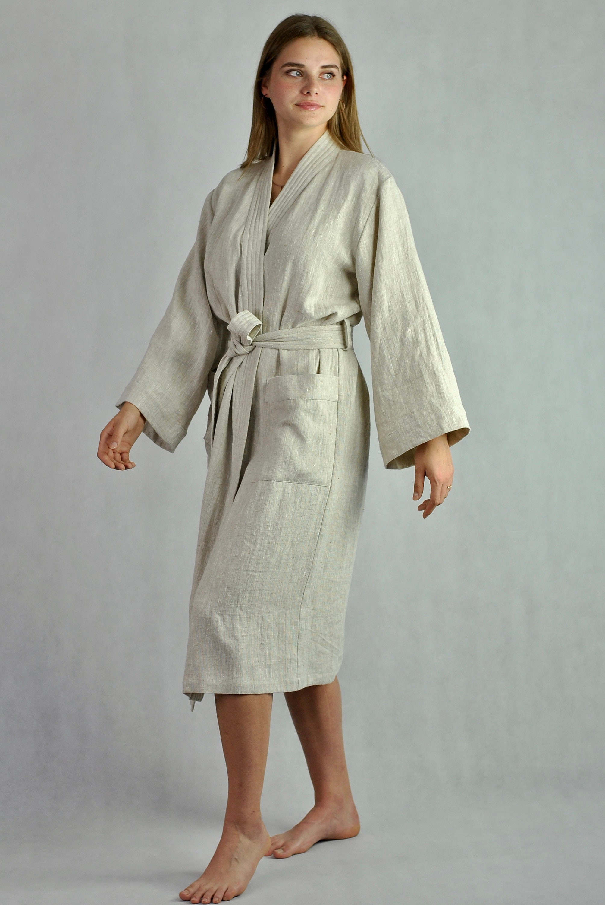 Verkrijgbaar in 30 KLEUREN Heren Linnen Lounge Robe DANDELION Kleding Herenkleding Pyjamas & Badjassen Jurken 