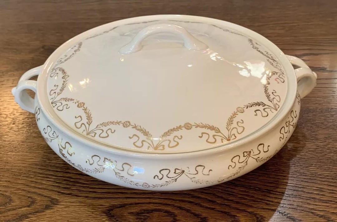 Vintage K. T. & K. CO. Semi Vitreous Porcelain Covered Serving Dish 315 - Etsy Vintage K. T. & K. CO. Semi Vitreous Porcelain Covered Serving Dish 315 - Etsy