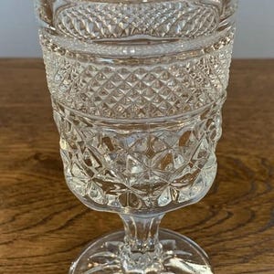 Set of 4 Vintage Anchor Hocking Wexford Goblets 5 1/2&quot; Clear Glass