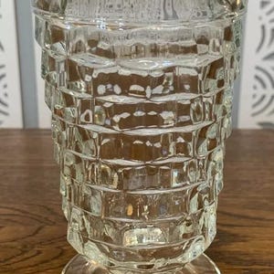 Indiana Whitehall Colony Clear Cubist 12 oz Iced Tea Glass 6 &quot; Beverage Set Of 4