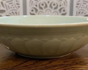 8 Coupe Cereal Soup Bowls Celadon Goldfish Green Leaves Lotus China