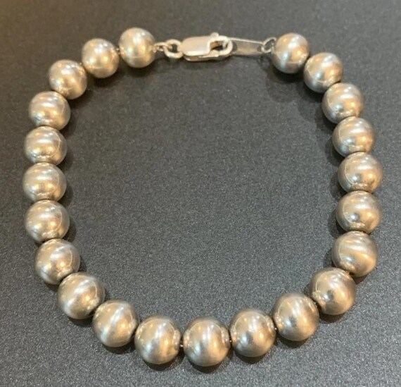 Vintage Sterling Silver Ball Bead Bracelet