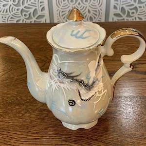Vintage Hand Painted Moriage Dragonware Tea Set Lusterware
