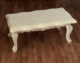 Dollhouse Miniature Unfinished Coffee Table 1:12 Scale