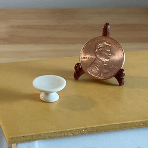 Miniature White China Cake Stand, 1:24 Scale