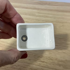 Miniature White Ceramic Farmhouse Sink, 1:12 Scale image 1