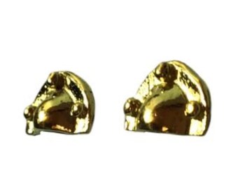 Dollhouse Miniature Pair of Drawer Pull Handles in Brass Color 1:12 Scale