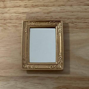 Miniature Rectangle Mirror with a "Gold" Finish 1:12 Scale