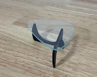 Miniature Artisan Made Modern Glass Top Coffee Table, 1:12 Scale (Pre-Owned)