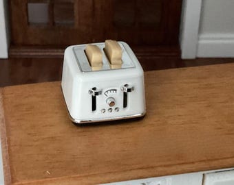 Miniature Modern White Toaster with Toast Kitchen 1:12 Scale