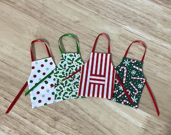 Handmade  Miniature Apron, Christmas & Holiday Patterns, 1:12 Scale