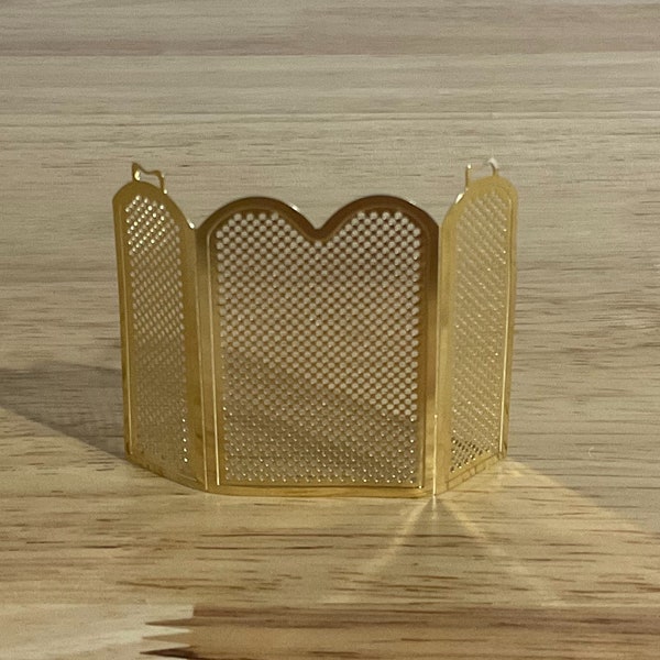 Dollhouse Miniature Brass Fireplace Screen 1:12 Scale