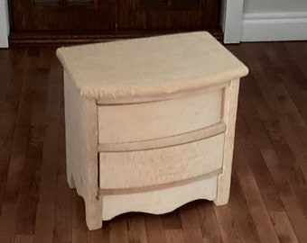 Dollhouse Miniature Unfinished Nightstand or Bedside Table 1:12 Scale