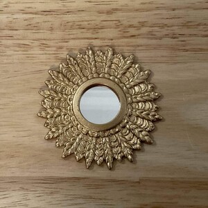 Miniature Sunburst Mirror with a Gold-Toned Finish, 1:12 Scale