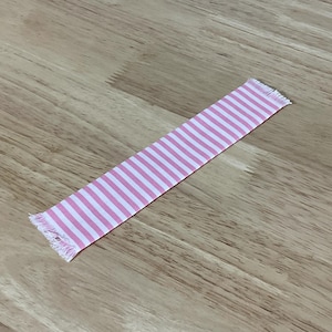 Miniature Pink and White Stripe Table Runner, 1:12 Scale Dollhouse Decor