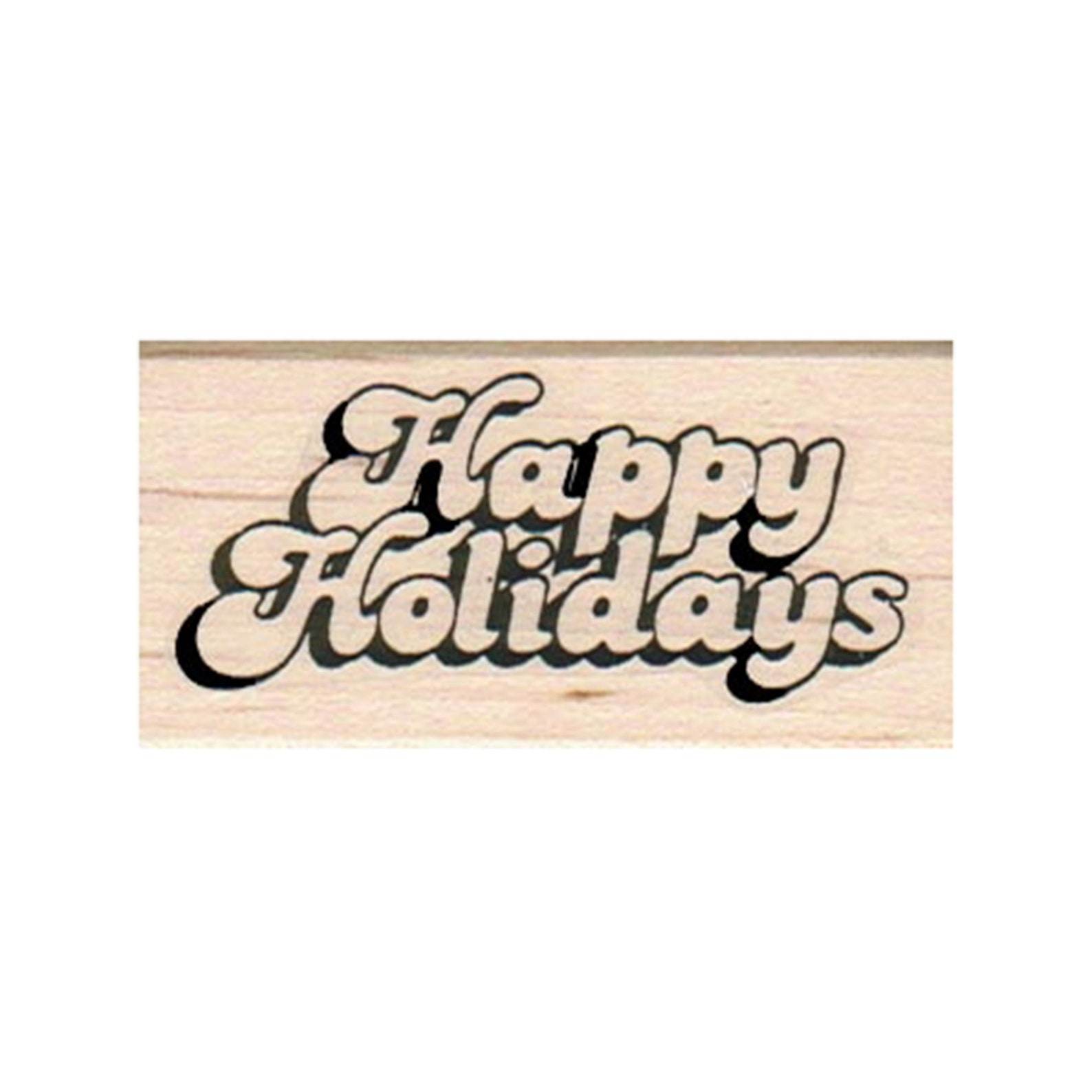 Happy Holidays RUBBER STAMP Merry Christmas Stamp Christmas Etsy