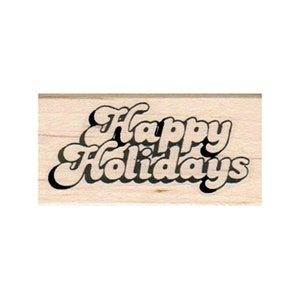 Happy Holidays RUBBER STEMPEL, Merry Christmas-stempel, kerststempel, kerststempel, kerststempel, vakantiestempel, vakantiecheer-stempel, wintervakantiestempel