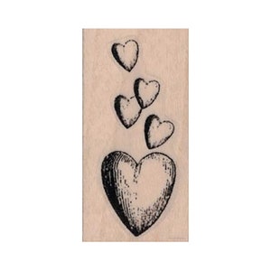 Tampon en caoutchouc coeurs, tampon coeur, tampon Kerr coeurs par chat, tampon amour, tampon romantique, croquis de coeurs, tampon Saint Valentin, carte de la Saint-Valentin