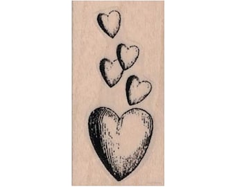 Hearts RUBBER STAMP,  Heart Stamp, Hearts By Cat Kerr Stamp, Love Stamp, Romantic Stamp, Sketch Hearts, Valentines Day Stamp, Valentine Card