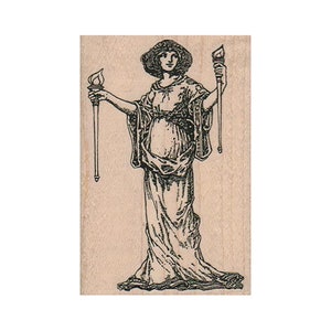 Tampon en caoutchouc pour statue d'Hécate, tampon de la mythologie grecque, tampon de la déesse grecque, déesse de la lumière, déesse des enfers, magie, sorcellerie, grec