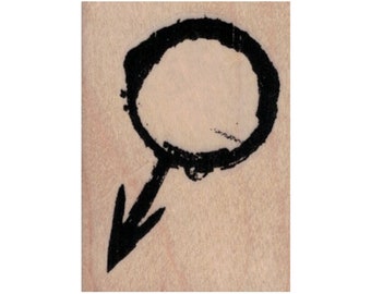 Grunge Male Symbol RUBBER STAMP, Male Symbol, Man Symbol, Sex Symbol Stamp, Mars Symbol Stamp, Astrological Symbol Stamp, Mixed Media Stamp