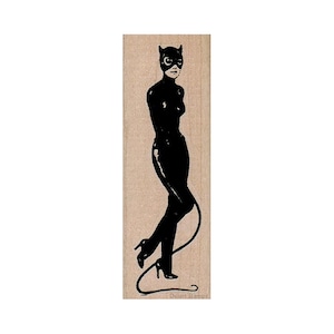 Cat Costume RUBBER STAMP, Halloween Stamp, Cat Stamp, Cat Woman Costume, The Cat Stamp, cat Costume Stamp, Villain Stamp