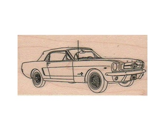 Ford Mustang Convertible RUBBER STAMP, Vintage Car Stamp, Retro Car Stamp, Sports Car Stamp, Vintage Mustang, Muscle Car Stamp, Mustang Car