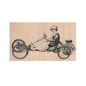 Dama w samochodzie Steampunk PIECZĄTKA GUMOWA, Pieczątka Steampunk Lady, Pieczątka Steampunk Car, Pieczątka Steampunk, Pieczątka Go Cart, Pieczątka Woman, Pieczątka Retro Lady