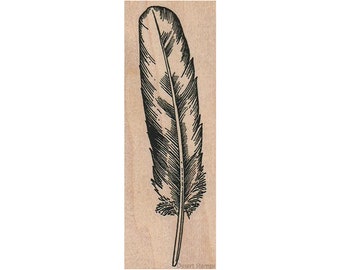 Feather RUBBER STAMP, Quill Stamp, Feather Stamp, Ink Stamp, Writing Tool Stamp, Bird Feather Stamp, Feathers Stamp, Bird Stamp