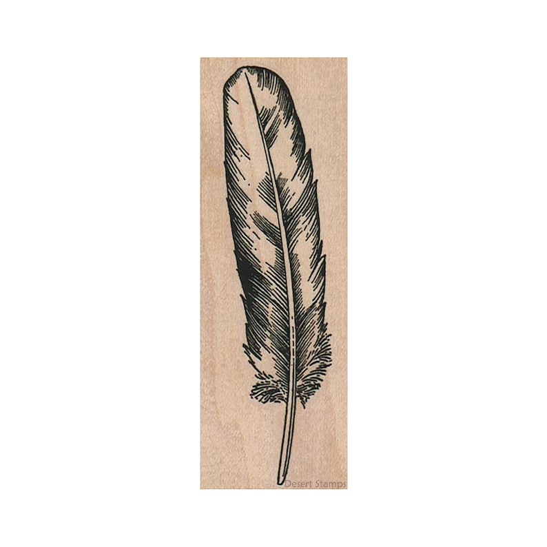 Feather RUBBER STAMP Quill Stamp Feather Stamp Ink Stamp Etsy