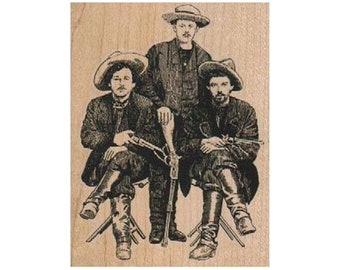 Three Cowboys RUBBER STAMP, Cowboy Stamp, Western Stamp, Old West Stamp, Wild Wild West, Outlaws Stamp, Old Western Stamp, Western Movie