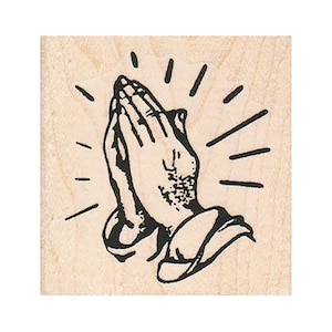 Praying Hands RUBBER STAMP, Religious Stamp, Prayer Stamp, Peace Stamp, Praying Stamp, Holy Stamp, Jesus Stamp, Love, Thoughts & Prayers