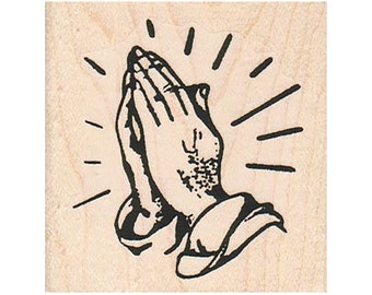 Praying Hands RUBBER STAMP, Religious Stamp, Prayer Stamp, Peace Stamp, Praying Stamp, Holy Stamp, Jesus Stamp, Love, Thoughts & Prayers