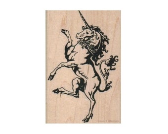 Standing Unicorn RUBBER STAMP, Fantasy Stamp, Mystical Stamp, Mystical Creature Stamp, Unicorn Lover Stamp, Unicorn Stamp, Magic Stamp, Horn