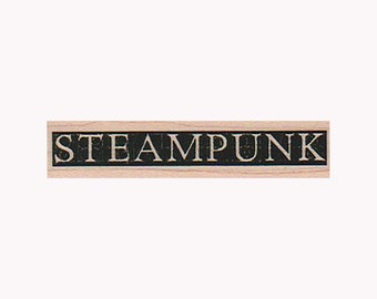 Steampunk GUMMI STEMPEL, Steampunk Schriftzug, Steampunk Malutensilien, Steampunk Stempel, Steampunk Label Stempel, Viktorianischer Stempel