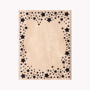 Star Border RUBBER STAMP, Star Stamp, Celestial Stamp, Space Stamp, Shape Stamp, Large Star Border Stamp, Falling Star Stamp, Stars Stamp