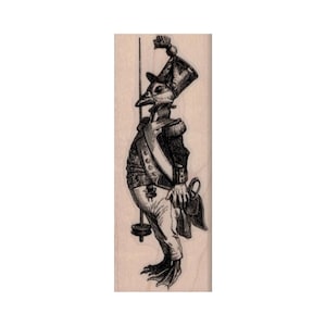 J.J Grandville Duck RUBBERSTEMPEL, eendstempel, antropomorfe eend, soldaateendstempel, steampunkstempel, soldaatstempel, Victoriaanse stempel