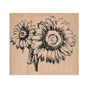 Tampon en caoutchouc tournesols, tampon tournesol, tampon jardinage, tampon jardin, tampon fleur soleil, tampon fleur, amateur de tournesol, cadeau tournesol