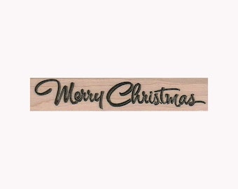 Merry Christmas RUBBER STAMP, Merry Christmas Stamp, Christmas Stamp, XMAS Stamp, Christmas Cheer Stamp, Christmas Cards, Holiday Cards