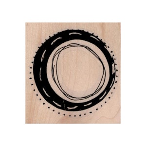 Doodle Circle RUBBER STAMP, Doodle  Stamp, Round Stamp, Background Stamp, Circle Stamp, Spiral Stamp, Mixed Media Stamp, Mixed Themes